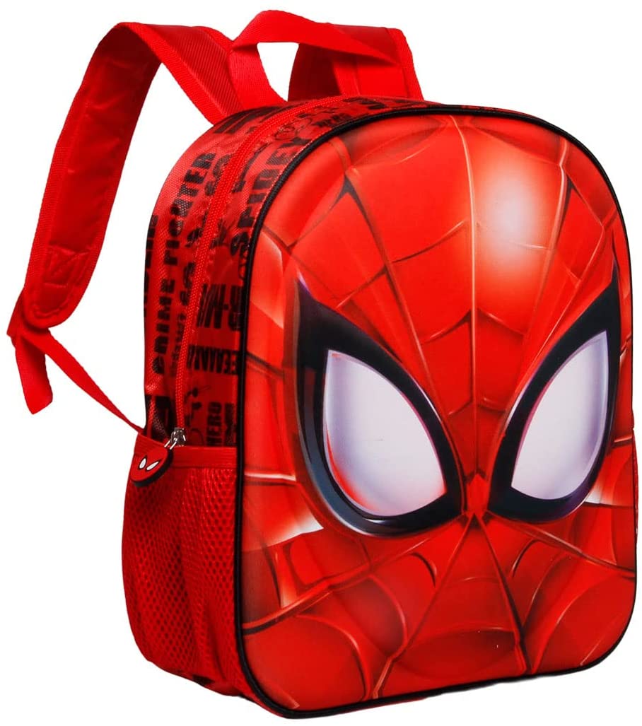 Mochila 3D infantil de Spiderman 100% Licencia Original/Mochila 3D Escolar Spiderman 31cm Medidas 25x31x10cm Color Rojo 